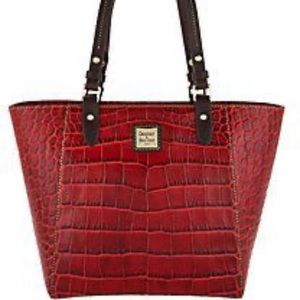 Dooney & Bourke Janey dark red crocodile emb…